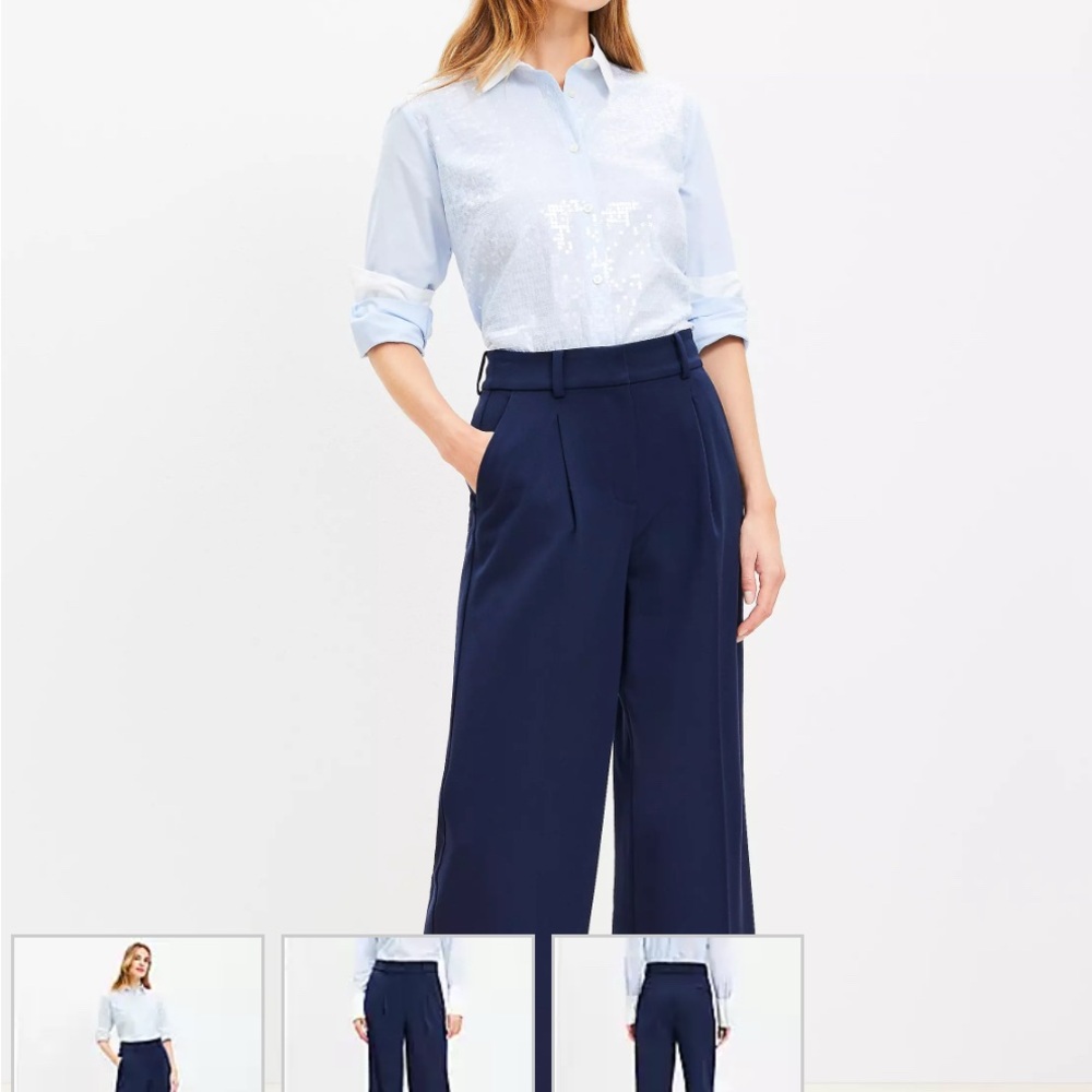 LOFT Wide Leg Pants High Waisted Elegant